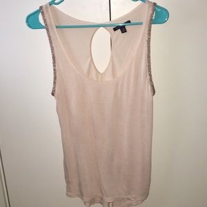 Pale pink beaded tank top